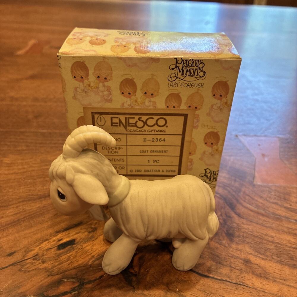 Precious Moments Jonathan & David Goat Nativity Addition E-2364 EUC